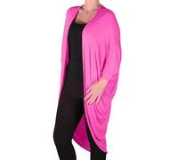 NAZ Fashion Womens Batwing Waterfall Ladies Cocoon Open Long Cardigan Kimono Shawl One Size fits UK 8-26 Fuchsia