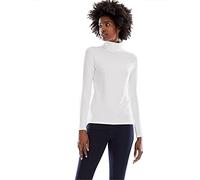 NAZ Fashion Womens Long Sleeves Polo Neck Stretch Top Turtle Neck Jumper UK 8-26 White