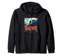 Nazaré Portugal Big Wave Surfing Zip Hoodie