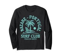 Nazare Portugal Surf Club Big Wave Surfing Praia do Norte Long Sleeve T-Shirt