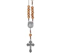 Nazareth Store Car Rearview Mirror Rosary One Decade Protection Wood Beads Catholic Chaplet