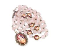 Nazareth Store Our Lady of Sorrows Stone Beads Rosary Solid Beaded Chaplet Necklace with Epoxy 7 Seven Sorrows Medallion, 21", Stone, No Gemstone