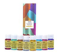 Nazca Colors Metallic Fabric Paint - 8 Metallic Colours Set x 30ml - Permanent Washproof Textile Paints Ideal for Painting T-Shirts, Clothes, Leather, Sneakers, Jeans, Bags and any kind of Tissue