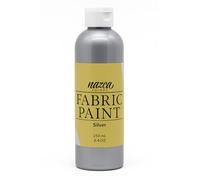 Nazca Colors Metallic Silver Fabric Paint 250ml - Acrylic Permanent Textile and Leather Paint ideal for painting Clothe, t-shirts, Jeans, Totebags, Sneakers, Canvas Shoes - Great Covering Capacity