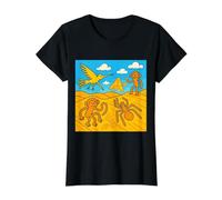 Nazca Lines Peru Geoglyphs Retro Value Graphic T-Shirt, Women, Black, S