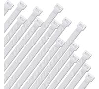 Nazeauf 100pcs White Nylon Cable Ties - 120mm x 2.4mm, Multi-Purpose, Self-Locking, UV & Temperature Resistant