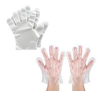 Nazeauf Disposable Clear Gloves - 100pcs Plastic Food Safe Disposable Gloves - For Kitchen, Catering, DIY and Hair Dye