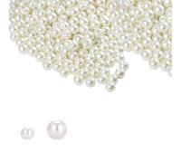 Nazeauf Ivory Faux Fake Pearls - 200Pcs, 6mm & 8mm, Round, Craft Beads