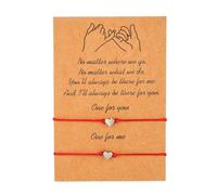 Nazeauf Pinky Promise Bracelets - Adjustable Handmade String Rope Relationship Bracelets - Star Friendship Couple Distance Matching Bracelet for Best Friends Boyfriends and Girlfriends (red)