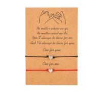 Nazeauf Pinky Promise Bracelets - Adjustable Handmade String Rope Relationship Bracelets - Star Friendship Couple Distance Matching Bracelet for Best Friends Boyfriends and Girlfriends (black+red)