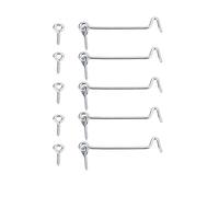 Nazeauf Stainless Steel Gate Hook Lock - 10In Hook and Eye Latch, 5pcs, Modern Style, Wall Mount, Door, Gate, Window, Home, Office, Supermarket, Factory