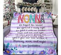 NAZENTI Luxury Super Soft Sherpa Fleece Blanket 50x60, Nonna Loves Me, Gifts from Grandchildren for Birthday