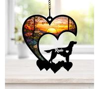 NAZENTI Personalized Irish Setter Suncatcher, Custom Irish Setter Pet Loss Suncatcher, Irish Setter Memorial Suncatcher Ornament Gifts, Loss of Dog Sympathy Gift, Dog Remembrance Gift