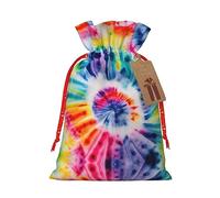 Nazhpo Beautiful World Rainbow Tribe Print Christmas Gift Bags, Drawstring Gift Wrap Bags Candy Storage Bag Reusable Party