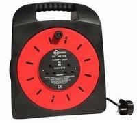 NAZUSA 4 Way 25m Extension Socket Cable Reel with UK 3 Pin Sockets