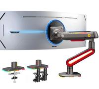 NB Ergonomic Heavy Duty Monitor Stand for Flat Ultrawide Curved Screens 32 to 60 inch, RGB Monitor Arm Load up to 20 kg, VESA 75 & 100 mm (Red)