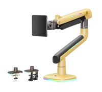 NB Ergonomic Ultrawide Monitor Arm Desk Mount for Max 60 inch Computer Screen & Load up to 20 kg, Gaming & Office Monitor Stand Mechanical Spring | VESA 75/100 mm (Yellow)