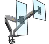 NB North Bayou Dual Monitor Stand for 22-32 inch Screens Height Adjustable Gas Spring Monitor Arm Full Motion Monitor Mount Support VESA 75/100mm Load Capacity 6.6~26.4lbs(3-12kg) Black