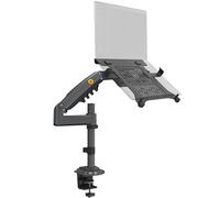 NB North Bayou Laptop Mount with Adjustable Tray for 10-17 Inch Notebook, Monitor Arm for 17 to 30 Inch Computer Screen, Laptop Arm VESA 75 & 100 mm H100-FP (Gun Grey)