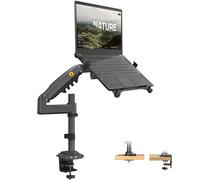NB North Bayou Laptop Mount with Adjustable Tray for 13-17 Inch Notebook, Monitor Arm Desk Mount for 17 to 32 Inch Computer Screen, Laptop Arm VESA 75 & 100 mm H100-FP