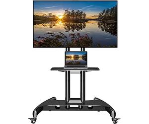 NB North Bayou Mobile TV Cart on Wheels for 32'' to 75 inch LCD LED OLED Panel Screen, TV Stand Load up to 45 kg, VESA 200x200 to 600x400 mm AVA1500-60-1P