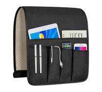 NB Sofa Armrest Organize remote holder bedside caddy organizer with 5 pockets，non-slip couch remote control holder couch armchair caddy accessories (black, 35"x12.4")
