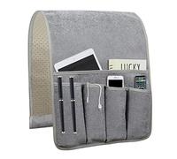 NB Sofa Armrest Organize remote holder bedside caddy organizer with 5 pockets，non-slip couch remote control holder couch armchair caddy accessories (35"x12.4", Grey)