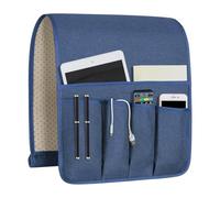 NB Sofa Armrest Organize remote holder bedside caddy organizer with 5 pockets，non-slip couch remote control holder couch armchair caddy accessories (Blue, 35"x12.4")