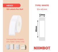Nb103 - Niimbot - D11 / D101 / D110 / H1S - 12X40mm - 155 White Labels