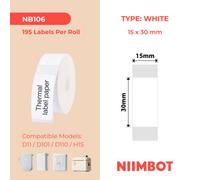 Nb106 - Niimbot - D11 / D101 / D110 / H1S - 15X30mm - 195 White Labels