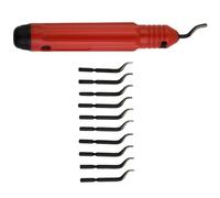 NB1100 Deburring Tool Handle with 10pcs BK3010 Rotary Burr Blades - High Speed Steel Hand Deburr Remover for Metal Brass Aluminum Copper PVC Pipes Auto Parts