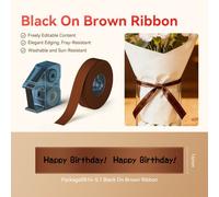Nb729 - Niimbot - N1 - Satin Ribbon Set Package - 14mmx5.1M - Black On Brown
