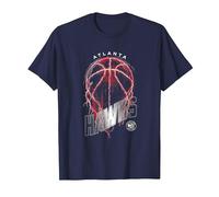 NBA Atlanta Hawks Lightning Bolt Basketball Logo T-Shirt, Men, Navy Blue, Medium