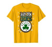 NBA Boston Celtics Airbrush Logo T-Shirt, Men, Golden Yellow, Medium