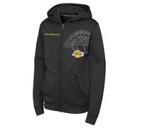 NBA Boys Youth Brushed Fleece Full Zip Hoodie, Black, 7-8 Years EU