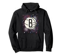 NBA Brooklyn Nets 4th Of July Team Logo And Fireworks Pullover Hoodie