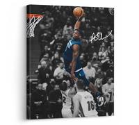 NBA Canvas Wall Art Decor - Anthony Edwards Iconic Dunk, Timberwolves Slam Dunk Action, High-Flying Basketball Moment, Sports Poster for Home or Game Room Wall Decoration 8X10 inch