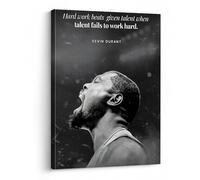 NBA Canvas Wall Art Decor - Kevin Durant Motivational Quote Poster, Hard Work Beats Talent Basketball Artwork, Black and White Inspirational Canvas Decor, Home or Game Room Decoration 11X14 inch