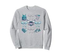 NBA Charlotte Hornets Bow Grid Sweatshirt, Adult Unisex, Heather Grey, X-Large