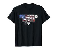 NBA Chicago Bulls American Flag Distressed Paint Spill Logo T-Shirt