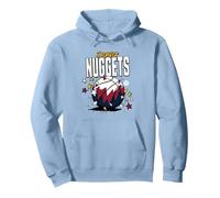 NBA Denver Nuggets Basketball Doodle Stars Pullover Hoodie, Adult Unisex, Dusty Blue, Small