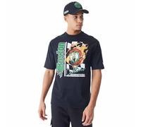 NBA Flame Print Oversized T-Shirt Boston Celtics Black Green