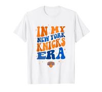 NBA in My New York Knicks Era Retro Wave Logo T-Shirt, Men, White, 3X-Large