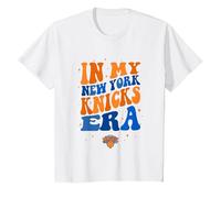 NBA in My New York Knicks Era Retro Wave Logo T-Shirt, Youth, White, X-Small