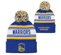 NBA Kids Youth 8-20 Official Primary Logo Sports Knitted Cold Weather Bobble Hat Cuffed Hat, Golden State Warriers, One Size