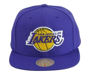 NBA Mitchell Ness Los Angeles Lakers Original Purple Snapback Flat Bill Hat Cap