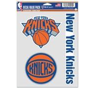 NBA New York Knicks Decal Multi Use Fan 3 Pack, Team Colors, One Size