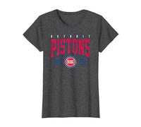 NBA Official Detroit Pistons Battle Tested T-Shirt, Women, Dark Heather Grey, Large