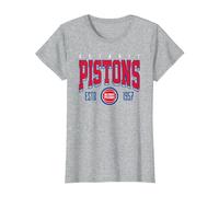 NBA Official Detroit Pistons Battle Tested T-Shirt, Women, Heather Grey, Medium