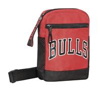 NBA Official NBA Shoulder Bag, Adjustable Shoulder Backpack, with Multiple Compartments and Zip Closures, Ideal for School and Leisure, 19 x 24 x 7 cm, red, Medio